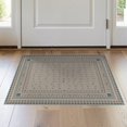 thumbnail image 1 of ODIKA 2'x3' Blue Beige Geometric Border Design Washable Throw Rug Elegant Pattern with Modern Square Motifs for Hallway, Study Room, Non-Slip Low Profile, Flatwoven, 1 of 7