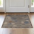 thumbnail image 1 of ODIKA 2'x3' Blue Beige Geometric Urban Design Washable Throw Rug Contemporary Abstract Pattern with Terracotta for Hallway, Study Room, Non-Slip Low Profile, Flatwoven, 1 of 7