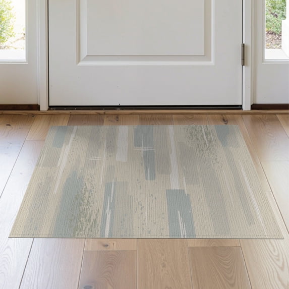 ODIKA 2'x3' Blue Beige Mineral Abstract Modern Design Washable Doormat Contemporary Pattern with Geometric Flair Non-Slip, Low Pile for Entryway, Kitchen, Laundry Room