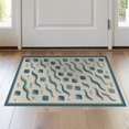 thumbnail image 1 of ODIKA 2'x3' Blue Beige Mineral Waves and Dots Design Washable Accent Rug Modern Abstract Pattern with Geometric Flow for Bedroom, Nursery, RV, Pet Friendly, Bedside Mat, 1 of 7