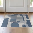 thumbnail image 1 of ODIKA 2'x3' Blue White Abstract Geometric Design Washable Accent Rug Modern Artistic Pattern with Unique Shapes Pet Friendly, Bedside Mat for Bedroom, Nursery, RV, 1 of 7