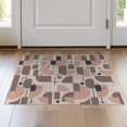 thumbnail image 1 of ODIKA 2'x3' Blush Pink Modern Geometric Mosaic Washable Accent Rug Abstract Mid Century Bauhaus Interlocking Shapes Design With Circles for Bedroom, Nursery, RV, Pet Friendly, Bedside Mat, 1 of 7