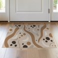 thumbnail image 1 of ODIKA 2'x3' Brown Beige Abstract Flowing Waves Washable Doormat Curved Lines Circles Modern Minimalist for Entryway, Kitchen, Laundry Room, Non-Slip, Low Pile, 1 of 7