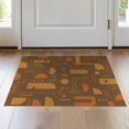 thumbnail image 1 of ODIKA 2'x3' Brown Orange Retro Geometric Design Washable Doormat Mid-Century Modern Abstract Shapes Non-Slip, Low Pile for Entryway, Kitchen, Laundry Room, 1 of 7