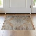 thumbnail image 1 of ODIKA 2'x3' Brown Tan And Beige Geometric Abstract Washable Throw Rug Faded Patchwork Squares Diamond Motif Layered Block Patterning for Hallway, Study Room, Non-Slip Low Profile, Flatwoven, 1 of 7