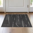 thumbnail image 1 of ODIKA 2'x3' Dark Gray Modern Washable Throw Rug Abstract Geometric Design With Minimalist Lines And Shapes for Hallway, Study Room, Non-Slip Low Profile, Flatwoven, 1 of 7