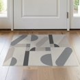 thumbnail image 1 of ODIKA 2'x3' Gray Beige Modern Geometric Abstract Washable Accent Rug Contemporary Minimalist Rounded Rectangle Block for Bedroom, Nursery, RV, Pet Friendly, Bedside Mat, 1 of 7
