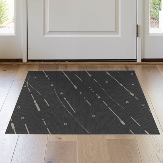 ODIKA 2'x3' Gray Charcoal Modern Abstract Washable Throw Rug Contemporary Geometric Scattered Motif Design Non-Slip, Low Profile, Flatwoven, Easy Care for Hallway, Study Room