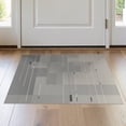 thumbnail image 1 of ODIKA 2'x3' Gray Modern Geometric Block Pattern Design Washable Doormat Contemporary Abstract Rectangular Motif for Entryway, Kitchen, Laundry Room, Non-Slip, Low Pile, 1 of 7