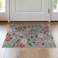 thumbnail image 1 of ODIKA 2'x3' Gray Red Soft Cherry Blossom Design Washable Accent Rug Elegant Floral Pattern with Modern Charm for Bedroom, Nursery, RV, Pet Friendly, Bedside Mat, 1 of 7