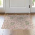 thumbnail image 1 of ODIKA 2'x3' Green Pink Marigold Floral Pattern Washable Throw Rug Elegant William Morris Inspired Design Non-Slip, Low Profile, Flatwoven, Easy Care for Hallway, Study Room, 1 of 7
