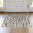 thumbnail image 1 of ODIKA 2'x3' Ivory Abstract Geometric Symbols Modern Washable Accent Rug Contemporary Minimalist Scattered Motifs Bold for Bedroom, Nursery, RV, Pet Friendly, Bedside Mat, 1 of 7
