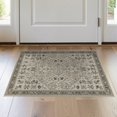 thumbnail image 1 of ODIKA 2'x3' Ivory Tufted Design Hazel Washable Throw Rug Intricate Geometric With Floral Accents Ornamental Non-Slip, Low Profile, Flatwoven, Easy Care for Hallway, Study Room, 1 of 7
