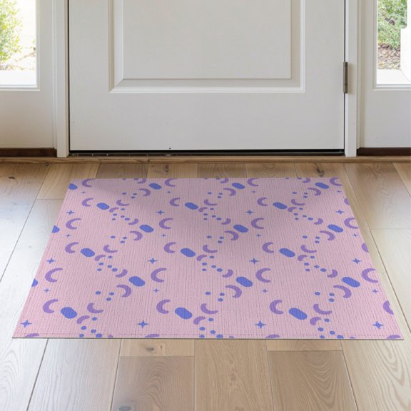 ODIKA 2'x3' Lavender Giggle Squiggle Pink Tufted Washable Accent Rug Playful Abstract With Modern Geometric Design Pet Friendly, Bedside Mat for Bedroom, Nursery, RV