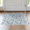 thumbnail image 1 of ODIKA 2'x3' Light Blue Harbor Stripe Geometric Circle Washable Accent Rug Modern Abstract Scattered Oval Dot Motif Minimalist Graphic Contemporary for Bedroom, Nursery, RV, Pet Friendly, Bedside Mat, 1 of 7