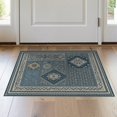 thumbnail image 1 of ODIKA 2'x3' Navy Blue Intricate Geometric And Floral Washable Accent Rug Motifs With Classic Borders Ornamental Balanced Border for Bedroom, Nursery, RV, Pet Friendly, Bedside Mat, 1 of 7