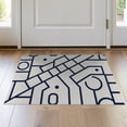 thumbnail image 1 of ODIKA 2'x3' Navy Cream Contemporary Abstract Geometric Washable Accent Rug Modern Pattern Design with Bold Outlined Pet Friendly, Bedside Mat for Bedroom, Nursery, RV, 1 of 7