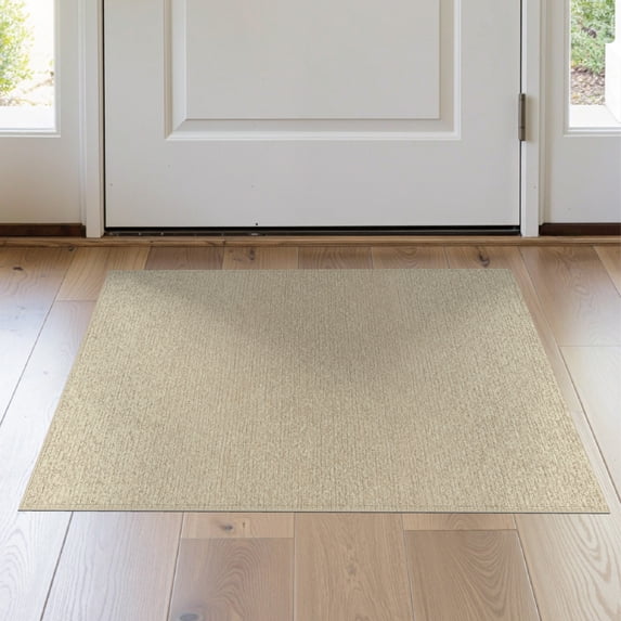 ODIKA 2'x3' Oatmeal Subtle Gradient Transitional Modern Clean Edge Washable Throw Rug None for Hallway, Study Room, Non-Slip Low Profile, Flatwoven