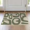 thumbnail image 1 of ODIKA 2'x3' Olive Green Cream Abstract Mid-Century Washable Accent Rug Retro Inspired Piquet Pattern with Modern Flair Pet Friendly, Bedside Mat for Bedroom, Nursery, RV, 1 of 7