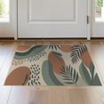 thumbnail image 1 of ODIKA 2'x3' Sage Green Desert Palm Frond Washable Throw Rug Contemporary Tropical Leaf Motif With Flowing Shapes And Textured Non-Slip, Low Profile, Flatwoven, Easy Care for Hallway, Study Room, 1 of 7