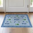 thumbnail image 1 of ODIKA 2'x3' Sky Blue Pavilion Garden Estate Washable Accent Rug Traditional Ornate Chinoiserie Motifs With Decorative Urns Songbirds for Bedroom, Nursery, RV, Pet Friendly, Bedside Mat, 1 of 7