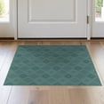thumbnail image 1 of ODIKA 2'x3' Teal Contemporary Diamond Lattice Washable Accent Rug Modern Intersecting Motifs Pet Friendly, Bedside Mat for Bedroom, Nursery, RV, 1 of 7