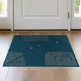 thumbnail image 1 of ODIKA 2'x3' Teal Oasis Geometric Contemporary Washable Accent Rug Modern Abstract Striped Diagonal Grid Motif Decorative Floor Covering for Bedroom, Nursery, RV, Pet Friendly, Bedside Mat, 1 of 7