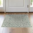 thumbnail image 1 of ODIKA 2'x3' Teal Shadow Stripe Geometric Oval Washable Throw Rug Modern Abstract Motif With Repeating And Structured Grid Layout for Hallway, Study Room, Non-Slip Low Profile, Flatwoven, 1 of 7