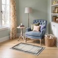 thumbnail image 1 of ODIKA 2'x3' Ultra-Soft Accent Mat, Abstract Linework Grid Minimalist Interlocking Block Motif Brushstroke None Washable, Bare feet friendly, Easy Care Indoor rug for Bedside, Footrest, 1 of 7