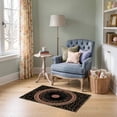 thumbnail image 1 of ODIKA 2'x3' Ultra-Soft Accent Mat, Album Themed Round Design Featuring Groove Rings And Musical Symbols None Washable, Bare feet friendly, Easy Care Indoor rug for Bedside, Footrest, 1 of 7