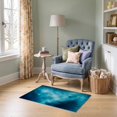 thumbnail image 1 of ODIKA 2'x3' Ultra-Soft Accent Mat, Blue Misty Celestial Landscape Ethereal Mountain Scene with Moonlit Sky Washable, Bare feet friendly, Easy Care Indoor rug for Bedside, Footrest, 1 of 7