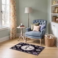 thumbnail image 1 of ODIKA 2'x3' Ultra-Soft Accent Mat, Celestial Sun Moon Face Scroll Border Distressed Astrology Round None Washable, Bare feet friendly, Easy Care Indoor rug for Bedside, Footrest, 1 of 7