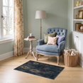 thumbnail image 1 of ODIKA 2'x3' Ultra-Soft Accent Mat, Dark Blue Gold Victorian Elegance Gothic with Floral Accents Washable, Bare feet friendly, Easy Care Indoor rug for Bedside, Footrest, 1 of 7