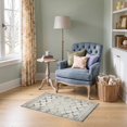 thumbnail image 1 of ODIKA 2'x3' Ultra-Soft Accent Mat, Extra Abstract Large Geometric Minimalist Border Neutral Grey None Washable, Bare feet friendly, Easy Care Indoor rug for Bedside, Footrest, 1 of 7