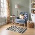 thumbnail image 1 of ODIKA 2'x3' Ultra-Soft Accent Mat, Under Faded Stripe Horizontal Striped Varied Width Band Doormat None Washable, Bare feet friendly, Easy Care Indoor rug for Bedside, Footrest, 1 of 7