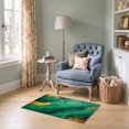 thumbnail image 1 of ODIKA 2'x3' Ultra-Soft Accent Mat, Green Orange Abstract Conference Design Vivid Marble with Dynamic Veins Washable, Bare feet friendly, Easy Care Indoor rug for Bedside, Footrest, 1 of 6
