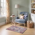 thumbnail image 1 of ODIKA 2'x3' Ultra-Soft Accent Mat, Mauve Vintage Distressed Damask Boho Frame Scroll Border Trellis None Washable, Bare feet friendly, Easy Care Indoor rug for Bedside, Footrest, 1 of 7