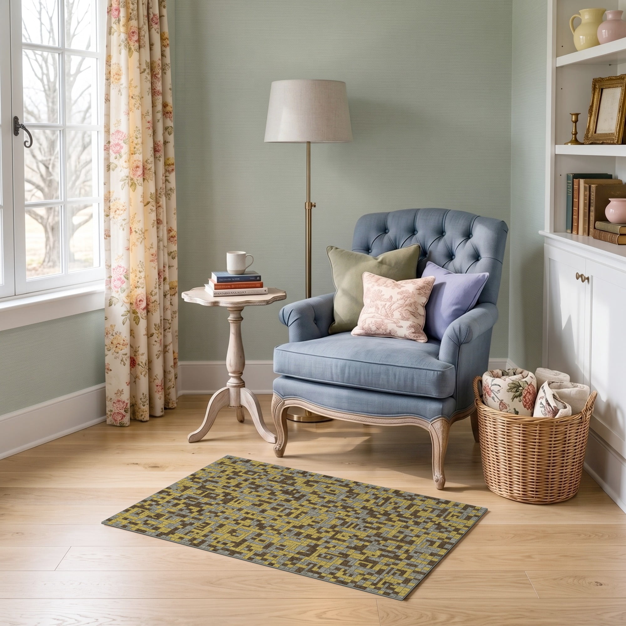 Neutral Fun Rug ODIKA 2'x3' Ultra-Soft Accent Mat, Neutral Para Interlocking Motif ...