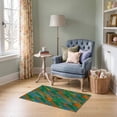 thumbnail image 1 of ODIKA 2'x3' Ultra-Soft Accent Mat, Striped Bold Retro Geometric Vibrant Classroom Mid Century Abstract Playful None Washable, Bare feet friendly, Easy Care Indoor rug for Bedside, Footrest, 1 of 7