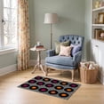 thumbnail image 1 of ODIKA 2'x3' Ultra-Soft Accent Mat, Vinyl Disc Record Magenta Orange Labels Geometric Soundwave Motif None Washable, Bare feet friendly, Easy Care Indoor rug for Bedside, Footrest, 1 of 7