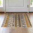 thumbnail image 1 of ODIKA 2'x3' Warm Earth Tones Geometric Bands Washable Throw Rug Intricate Pattern with Modern Flair for Hallway, Study Room, Non-Slip Low Profile, Flatwoven, 1 of 7