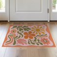 thumbnail image 1 of ODIKA 2'x3' Warm Earthy Tones Floral Harmony Washable Doormat Retro Botanical Design for Vibrant Spaces for Entryway, Kitchen, Laundry Room, Non-Slip, Low Pile, 1 of 7