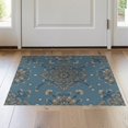 thumbnail image 1 of ODIKA 2'x3' Washable Accent Rug Boho Distressed Geometric Border Ornate Center Beige Vintage Refined Structured for Bedroom, Nursery, RV, Pet Friendly, Bedside Mat, 1 of 7