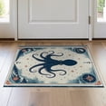thumbnail image 1 of ODIKA 2'x3' Washable Accent Rug Circle Vintage Nautical Octopus Maritime Wave Border Compass for Bedroom, Nursery, RV, Pet Friendly, Bedside Mat, 1 of 7