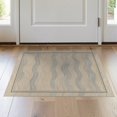 thumbnail image 1 of ODIKA 2'x3' Washable Accent Rug Contemporary Wave Motif Minimalist Border Beige Abstract Refined Structured for Bedroom, Nursery, RV, Pet Friendly, Bedside Mat, 1 of 7