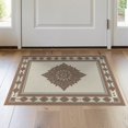 thumbnail image 1 of ODIKA 2'x3' Washable Accent Rug Dirt Dashed Trapper Border Door Repeating Neutral Tones Trapping for Bedroom, Nursery, RV, Pet Friendly, Bedside Mat, 1 of 7