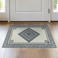 thumbnail image 1 of ODIKA 2'x3' Washable Accent Rug Farmhouse Symmetrical Motifs Faded Framing Neutral Geometric for Bedroom, Nursery, RV, Pet Friendly, Bedside Mat, 1 of 7