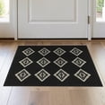 thumbnail image 1 of ODIKA 2'x3' Washable Accent Rug Motifs Contemporary Border Interlocking Lattice Geometric Abstract Flowing for Bedroom, Nursery, RV, Pet Friendly, Bedside Mat, 1 of 7