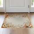 thumbnail image 1 of ODIKA 2'x3' Washable Throw Rug Non-Slip, Low Profile, Flatwoven, Easy Care Neutral Fall Vintage Boho Interlocking Vine Border Cream Scroll for Hallway, Study Room, 1 of 7