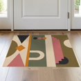 thumbnail image 1 of ODIKA 2'x3' Washable Accent Rug Olive Pink Geometric Abstract Design Contemporary Art Inspired Visual for Bedroom, Nursery, RV, Pet Friendly, Bedside Mat, 1 of 7